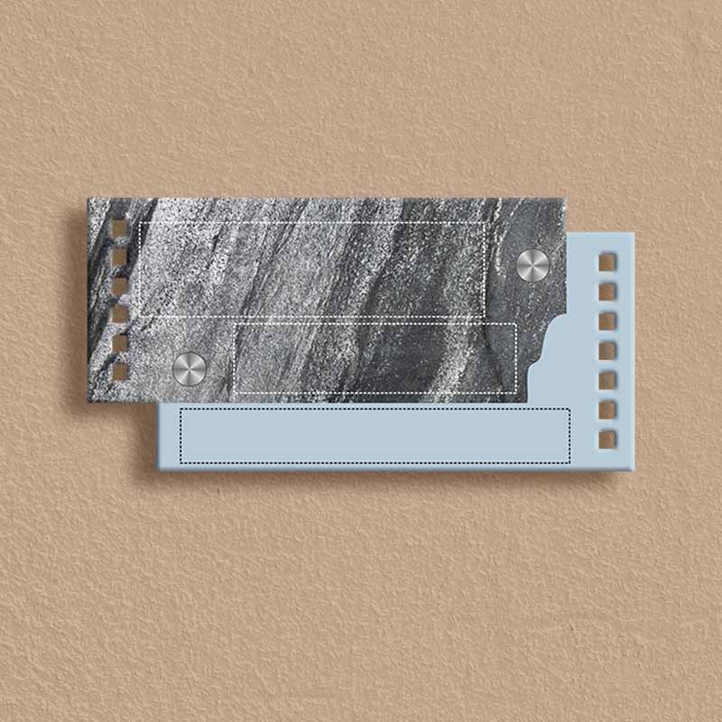 Elegant Apartment Nameplate – Black Slate Stone with Brass & Glass - Image 3