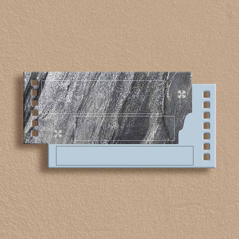 Elegant Apartment Nameplate – Black Slate Stone with Brass & Glass - Image 2