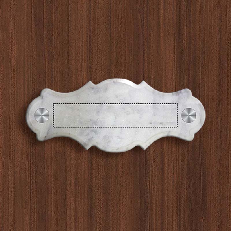 Elegant White Marble & Stainless Steel Nameplate - Image 2