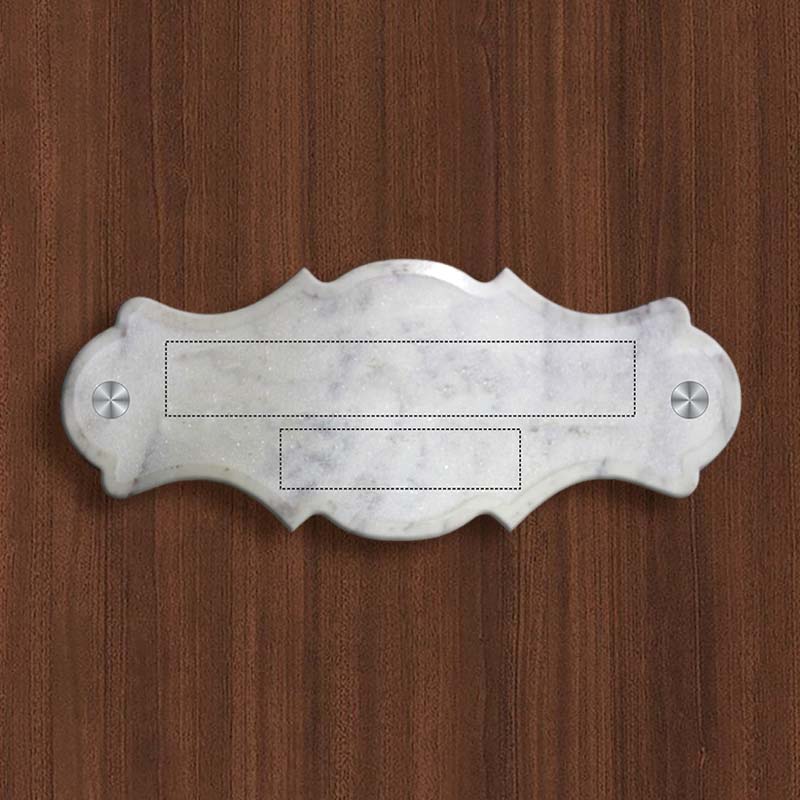 Elegant White Marble & Stainless Steel Nameplate - Image 3