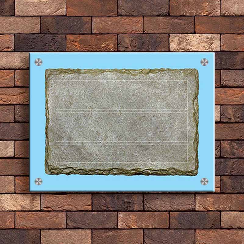 Ibiza Verde Stone & Brass Villa Nameplate with Glass Frame - Image 2