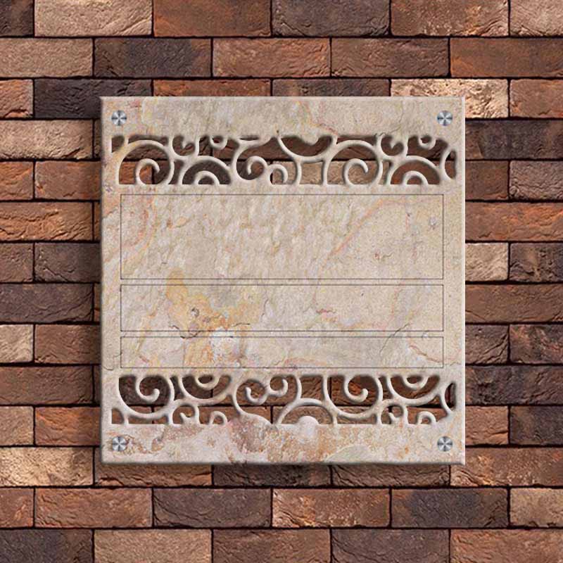 Slate Stone & Stainless Steel Villa Name Plate - Image 3