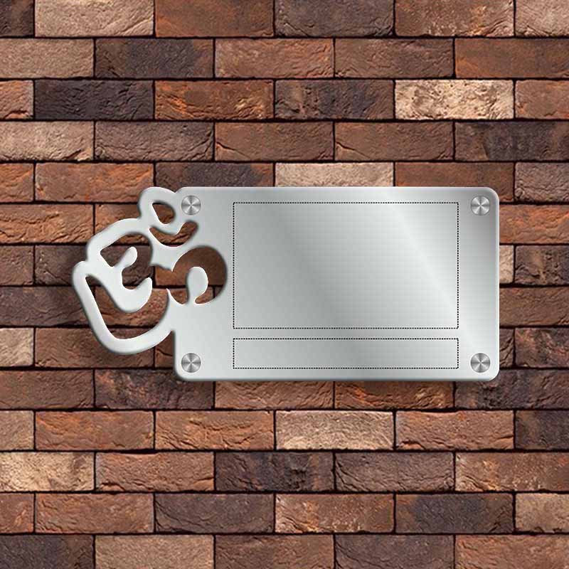 Stainless Steel Villa Nameplate with Om Design - Image 3