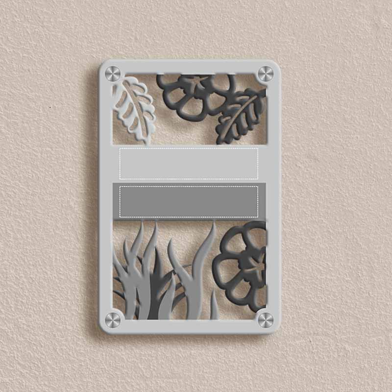 White Corian Layered Apartment Nameplate – Floral & Leaf Cut Design - Image 3