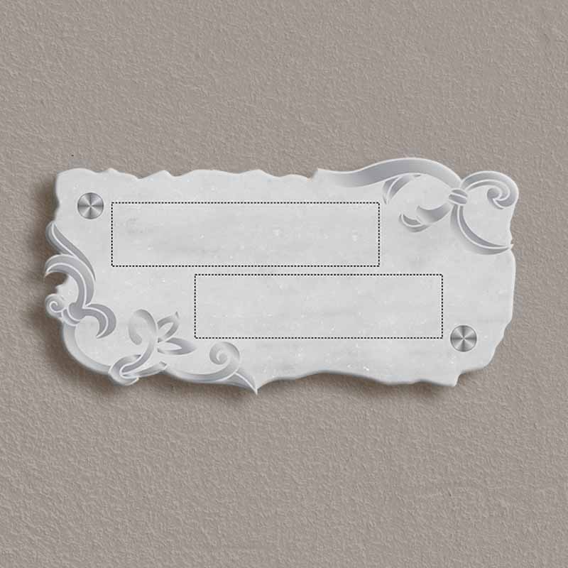 White Marble & Stainless Steel Apartment Nameplate - Image 2